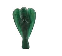 Natural Dark Green Aventurine Stone Reiki Carved Spiritual Gemstone Guardian Pocket Angel Statue Ornament Decoration " 2 inches approx -
