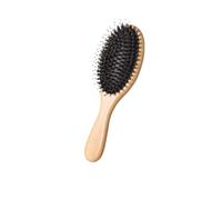 Natural de Cerdas de Jabalí Cojín de Aire Peine, Cepillo de Pelo de Bambú Moso, Cuero Cabelludo portátil Detangler Haircomb, antiestático Salon Styling Herramientas de Pelo