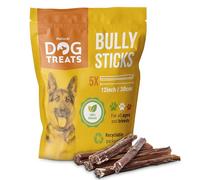 Natural Dog Treats - Bastoncini di Manzo Premium - Nervo di Bue per Cani - Masticativi Naturali - Snack 100% Naturali per Animali Domestici - Confezione da 5 Pezzi per Uso Sano e Gustoso