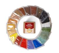 Natural Earth Paint Paquete de muestra de pigmentos, 20 pigmentos minerales y tierras de archivo no tóxicos para pintura de bricolaje, colores ecológicos y de origen sostenible, sin rellenos ni