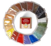 Natural Earth Paint Paquete de muestra de pigmentos, 20 pigmentos minerales y tierras de archivo no tóxicos para pintura de bricolaje, colores ecológicos y de origen sostenible, sin rellenos ni