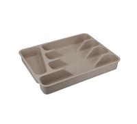 Natural Elements Organizador de Cubiertos en Bandeja, Bambú, Gris, 33 x 25,5 x 5 cm