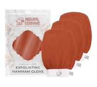 Natural ElephantNatural Elephant - Manopla exfoliante para hammam (cara y cuerpo), Naranja quemado (3 unidades), 3 uds. por paquete, 3.00[set de ]