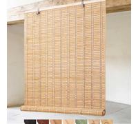 Natural Estor Bambu 180 160 120 150 90 100 130 150 50cm Ancho Persiana Estor Enrollable De Bambú Exterior Persianas Opacas Enrollables Interior para Ventanas con Elevador(Brown2,155x230cm)