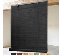 Natural Estor Bambu 180 160 120 150 90 100 130 150 50cm Ancho Persiana Estor Enrollable De Bambú Exterior Persianas Opacas Enrollables Interior para Ventanas con Elevador(Black,105x110cm)