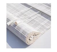 Natural Estores De Bambú , Persianas De Bambu Exterior, Estor Enrollable De Bambú Para Interiores, Protección Solar Y Privacidad Para Ventanas Y Puertas, Color Blanco,W90xH120cm/W35.43xH47.24in