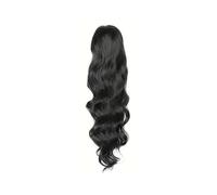 Natural Extensión de cabello humano con cola de caballo y clip de garra, de 10 a 26 pulgadas, con ondas corporales. Aspecto perfecto(14inches)