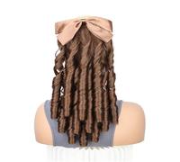 Natural Extensión de cola de caballo rizada estilo princesa retro con lazo, peine de fibra sintética, pinza for el pelo Aspecto perfecto(2M30)