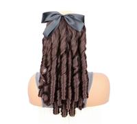 Natural Extensión de cola de caballo rizada estilo princesa retro con lazo, peine de fibra sintética, pinza for el pelo Aspecto perfecto(2M33)