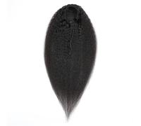 Natural Extensiones de cabello humano brasileño, rizado, liso, con cordón, postizos no remy Aspecto perfecto(18inches)