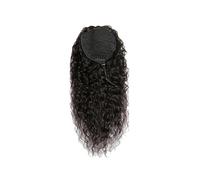 Natural Extensiones de cabello humano virgen negro natural con cola de caballo y ondas al agua con cordón for cabello largo Aspecto perfecto(16inches)