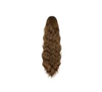 Natural Extensiones de cola de caballo con cordón y ondas corporales, 100% cabello humano, n.° 6, color castaño claro, envolventes Aspecto perfecto(14inches)