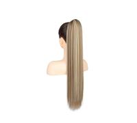 Natural Extensiones de cola de caballo larga P8/613 con clip, pelucas de cola de caballo rectas con cordón ajustable, 100% cabello humano real Aspecto perfecto(14inches)