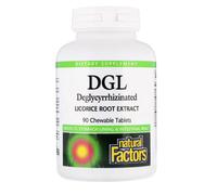 Natural Factors DGL Extracto de raíz de regaliz desglicirrizinado - 90 comprimidos masticables