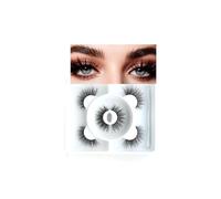 Natural false eyelashes set 3 pairs - cat eye fox eye thin terms | 3D thick curling | mink soft and fluffy reusable makeup colorful eyelashes, suitable for daily/party wear (27)