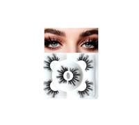 Natural false eyelashes set 3 pairs - cat eye fox eye thin terms | 3D thick curling | mink soft and fluffy reusable makeup colorful eyelashes, suitable for daily/party wear (23)
