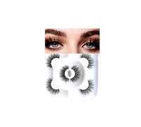 Natural false eyelashes set 3 pairs - cat eye fox eye thin terms | 3D thick curling | mink soft and fluffy reusable makeup colorful eyelashes, suitable for daily/party wear (28)