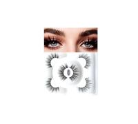 Natural false eyelashes set 3 pairs - cat eye fox eye thin terms | 3D thick curling | mink soft and fluffy reusable makeup colorful eyelashes, suitable for daily/party wear (24)