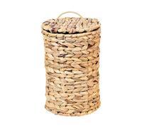 Natural Fiber Waste Basket - Woven Gourd Grass Garbage Can With Lid, Rustic Decorative Waste Bin | Hand Crafted Holder For Bedroom Kitchen Apartment Dorm Entryway Indoor,Small Decorative Boho Trash