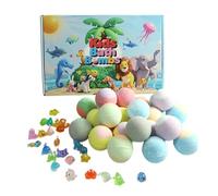 Natural Fizzy Bath, Kids Bubble Ball, 24-Piece Set with Gentle Formula, Personal Care Products with Soothing Scent, Shower Bath Ball for Youth Girls Boys, Bathroom Gift for Home Apartment Hotel