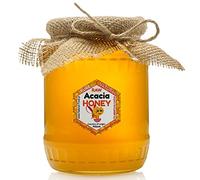 Natural Food - Miel de acacia cruda sin pasteurizar ni filtrar - 20 frascos de vidrio de 1,1 kg cada uno - Elaborado en Europa por abejas - Natural, pura, sin aditivos ni procesos - 22 kg