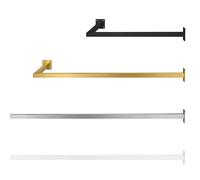 Natural Goods Berlin 1 barra para colgar ropa - Perchero L para pasillo, baño o cocina (negro, 60 x 12 cm) - Perchero esquinero de metal inoxidable en diseño minimalista