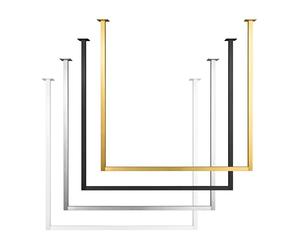 Natural Goods Berlin 1 barra para colgar ropa RECHTECK,soporte para armario en forma de U,montaje en techo, baño, pasillo, cocina, incluye material de montaje,tacos y tornillos,recubrimiento en polvo