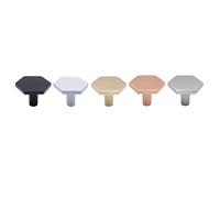 Natural Goods Berlin 10x tirador para muebles HEXAGON, pomo para mueble moderno, tirador para mueble de metal cepillado, pomo para cajón y puerta (Negro)