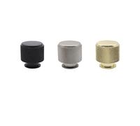 Natural Goods Berlin 10x tirador para muebles TROMMEL, pomo para mueble moderno, tirador para mueble de metal cepillado, pomo para cajón y puerta (Oro)