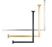 Natural Goods Berlin 1x Percha para ropa blanca SOBREESQUINA montaje en techo 90x60cm - Perchero en forma de L para pasillo, baño o cocina - Perchero de esquina de metal inoxidable con diseño