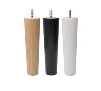 Natural Goods Berlin 4X Fusion Legs, Patas de Muebles, Patas de Muebles para Camas, sofás y armarios, Rosca M8 Adecuada, pies de Madera DIY con Deslizadores de Fieltro, autoadhesivos (Blanco, 17cm)