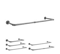 Natural Goods Berlin Barra de Ropa Pipe GARD Wall | Montaje en Pared Sencillo | Perchero Diseño Industrial | Burras para la Ropa de Metal | Armario Hazlo-Tú-Mismo de Hierro Maleable | 30x150 cm