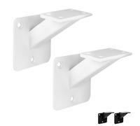 Natural Goods Berlin SLANT Soporte para pasamanos blanco 2 piezas/moderno soporte de barandilla para interior y exterior/elegante soporte para pasamanos de metal macizo/soporte para pasamanos para