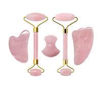 Natural Gouache Scraper Jade Roller Rose Quartz Massage Roller Gouache Scraper Pink Crystal Facial Scraper Jade Facial Roller,Type A