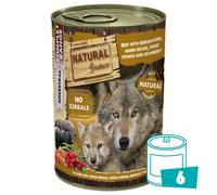Natural Greatness Lata Vacuno Con Cerdo Ibérico, Judías Verdes, Boniato Y Arándanos 6 Latas De 400 Gr