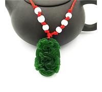 Natural Green Jade Chino Collar Collar de Accesorios de Joyas de joyería Regalos de Amuleto afortunados a Mano para Mujeres (Color de Gemas: Serpiente)