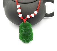 Natural Green Jade Chino Collar Collar de Accesorios de Joyas de joyería Regalos de Amuleto afortunados a Mano para Mujeres (Color de Gemas: Serpiente)