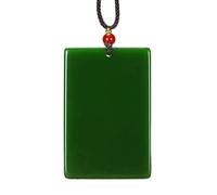 Natural Green Jade Rectangular Smooth Collar Colgante Mujeres Hombres genuinos Jades Jades Stone Amuleto Regalos para Damas