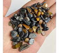 Natural Green Stone Chips No Hole Beads 6-9MM Prehnitese Crystal Gem Irregular Stone For Fish Tank Bonsai Unakit,42 Tiger Eye,50G