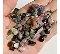 Natural Green Stone Chips No Hole Beads 6-9MM Prehnitese Crystal Gem Irregular Stone For Fish Tank Bonsai Unakit,18 Tourmaline,50G