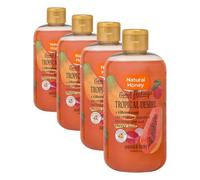 Natural Honey Good Feelings Gel de Ducha Tropical Desire 500ml - Papaya & Litchi (Paquete de 4)