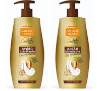 Natural Honey, Loción Corporal Argán Hidratante para Pieles Secas, 72H de Hidratación Profunda, Fórmula con Aceite de Argán y Sérum de 3 Aceites, Piel Suave y Radiante, Línea Cuidado Total, 600 ml