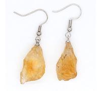 Natural ing Irrgular Crystal Cuarzo Citrino Amethysts Stone Dangle Hook Pendiente para mujer Joyería, Style 4