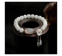 Natural Jade Emerald Agate Beads Adjustable Bangle Charm Jewelry Yoga Water Flower Woman