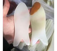 Natural Jade Gouache Raspador Masajeador Facial Guasha Board Facial Body Spa Piedra Herramientas De Masaje 2pcs,Pez