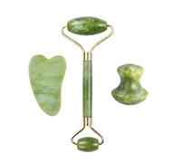 Natural Jade Stone Facial Massage Roller Gua Sha Board 3 Pcs/Set Gouache Scraper For Face Body Tools,B
