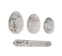 Natural Jade Yoni Egg Set Kegel Exerciser Bola de ajuste vaginal Yoni Huevo Piedra natural Huevos de jade Yoni Wand, sin perforar Set No Box