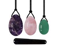 Natural Jade Yoni Egg Set Love Egg Kegel Exerciser White Howlite Yoni Egg Natural Stone Crystal Yoni Wand-Drilled_Egg_with_Box