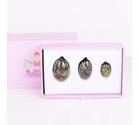Natural Jasper Yoni Eggs Massage Wand Box Set Kegel Exercise Muscle Training Massager Original Stone Crystal Egg, 3 Pcs And Box