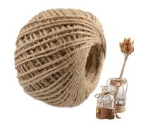 Natural Jute Rope - 50m 3mm Twine Roll, Craft Packaging Rope, Vintage String For Photo Display, DIY Macrame Cord | For Gift Wrapping Bouquet Weaving Birthday Party Decor Garden